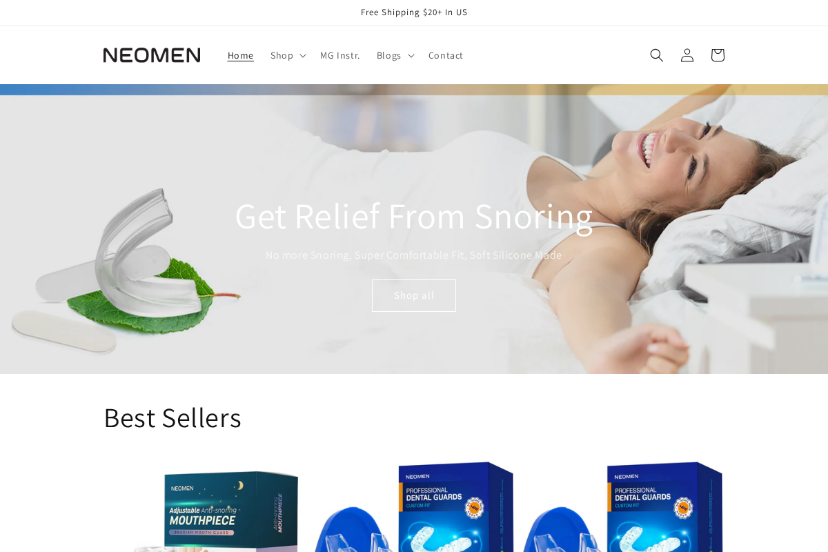 Neomen homepage screenshot