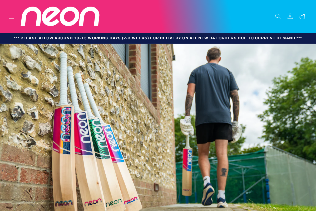 Neon Cricket homepage screenshot