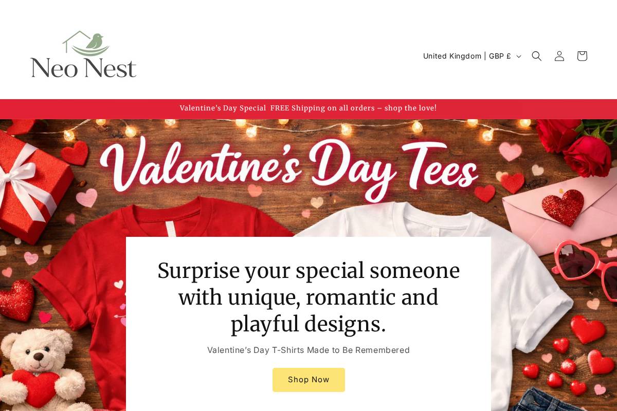 neonestshop.co.uk homepage screenshot