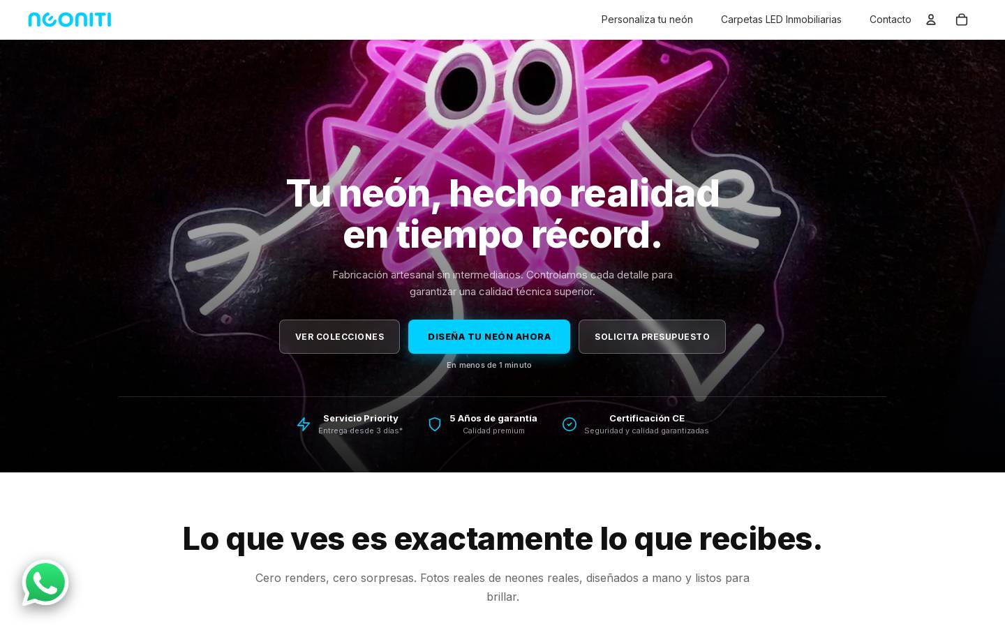 Neoniti homepage screenshot