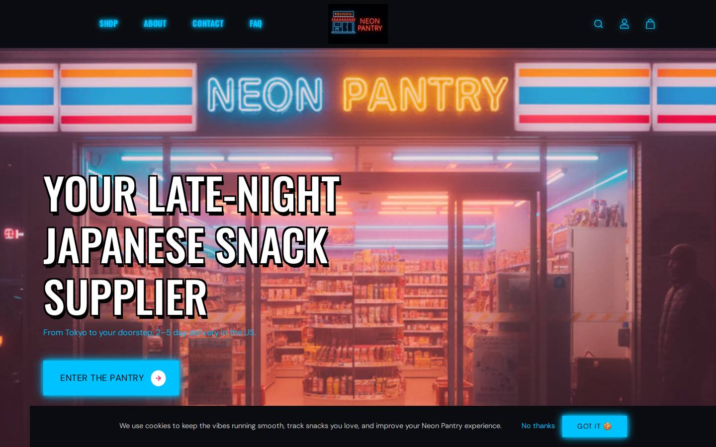 neonpantry.com homepage screenshot