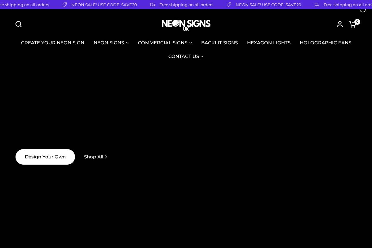 Neonsigns Uk homepage screenshot