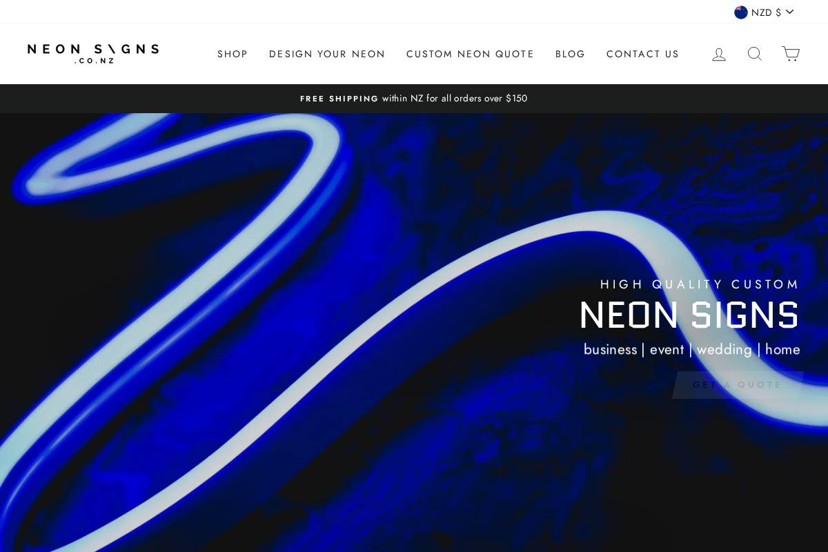 neonsigns.co.nz homepage screenshot