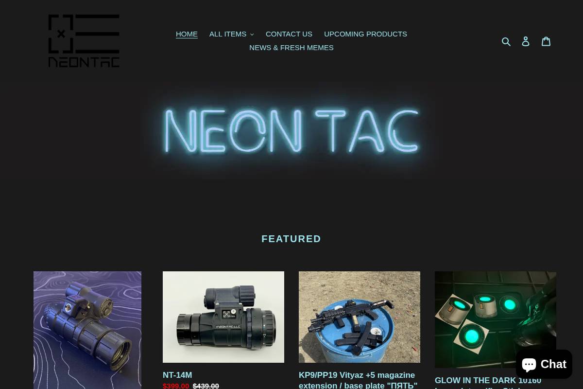 neontac.com homepage screenshot