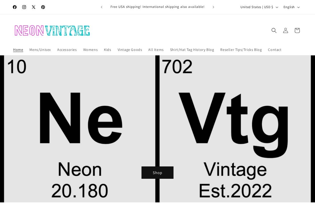 neonvtg.com homepage screenshot