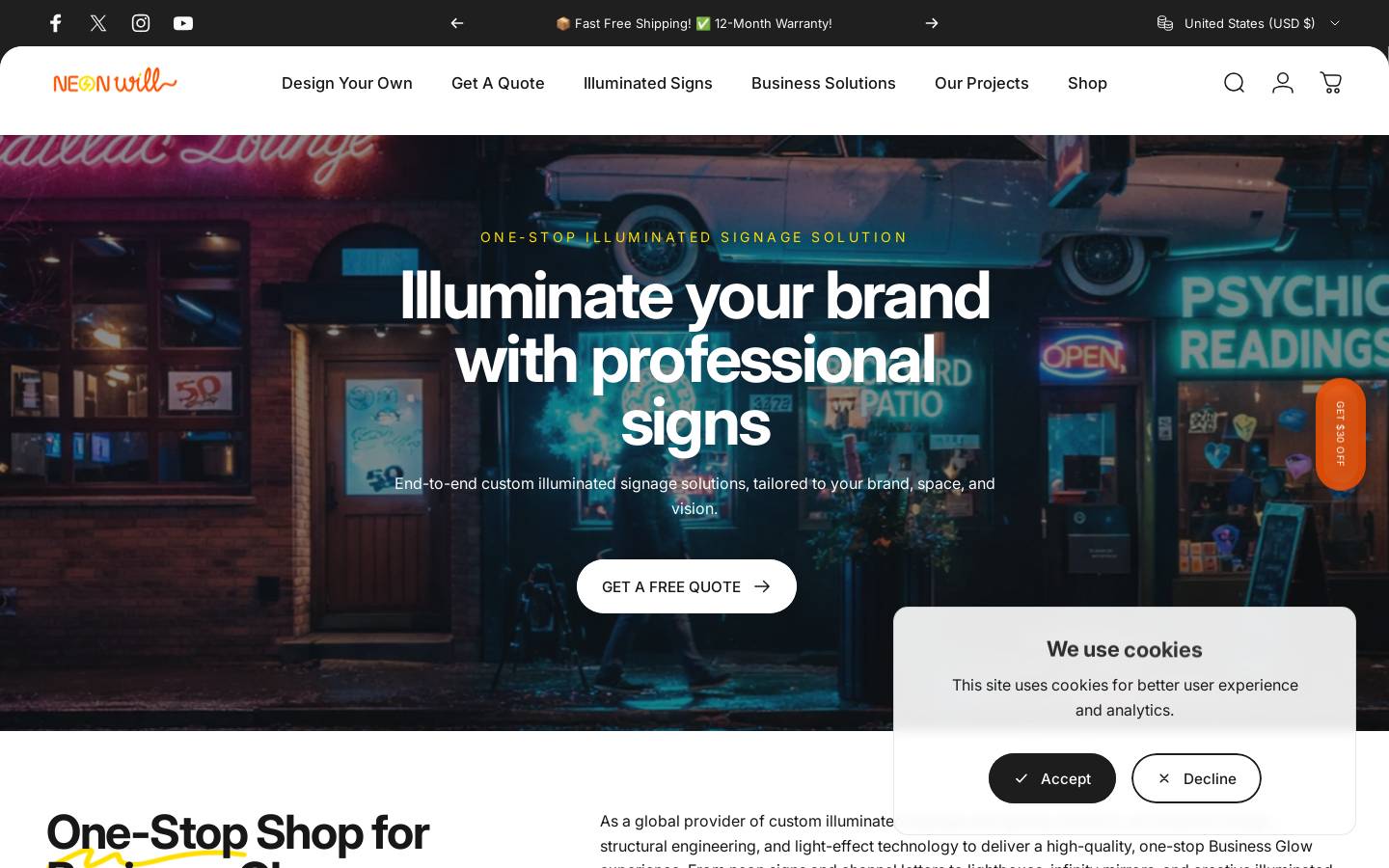 NeonWill homepage screenshot