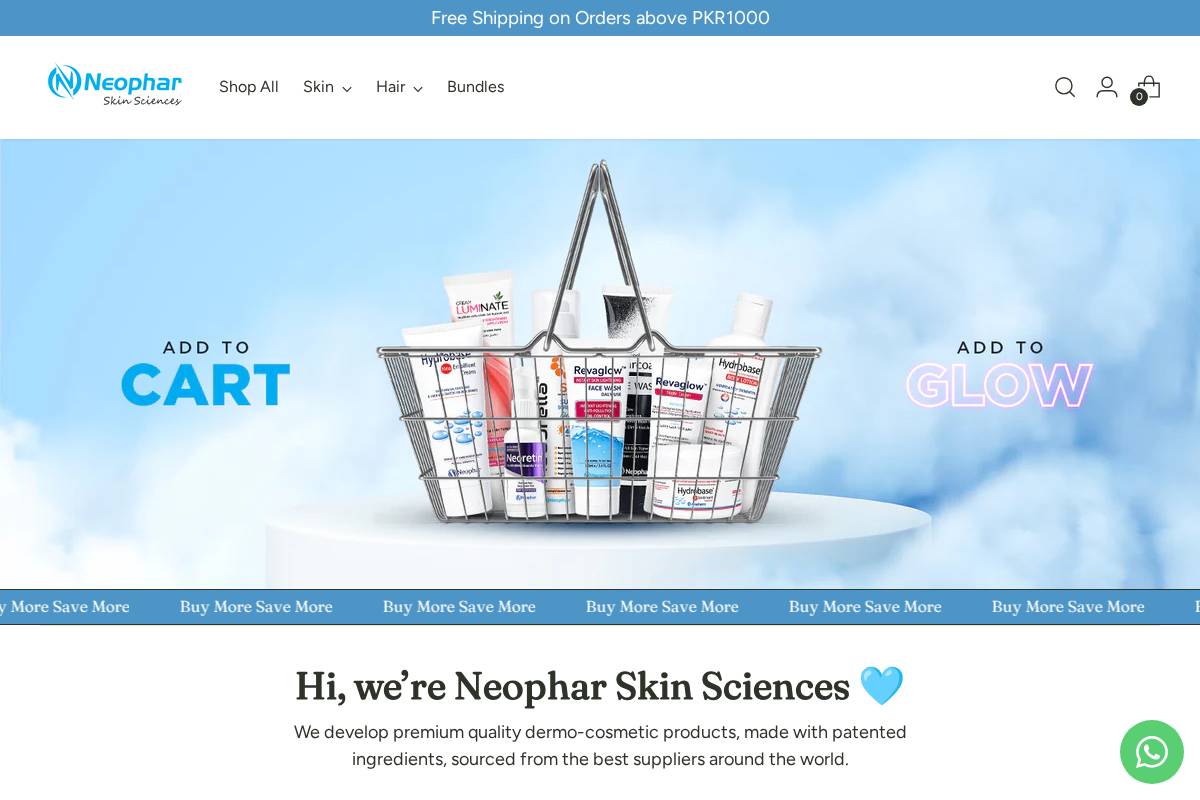 neopharskinsciences.com homepage screenshot