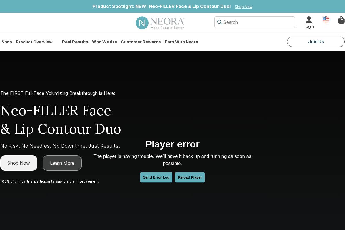 neora.com homepage screenshot
