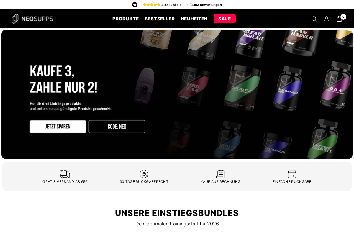 Neosupps homepage screenshot