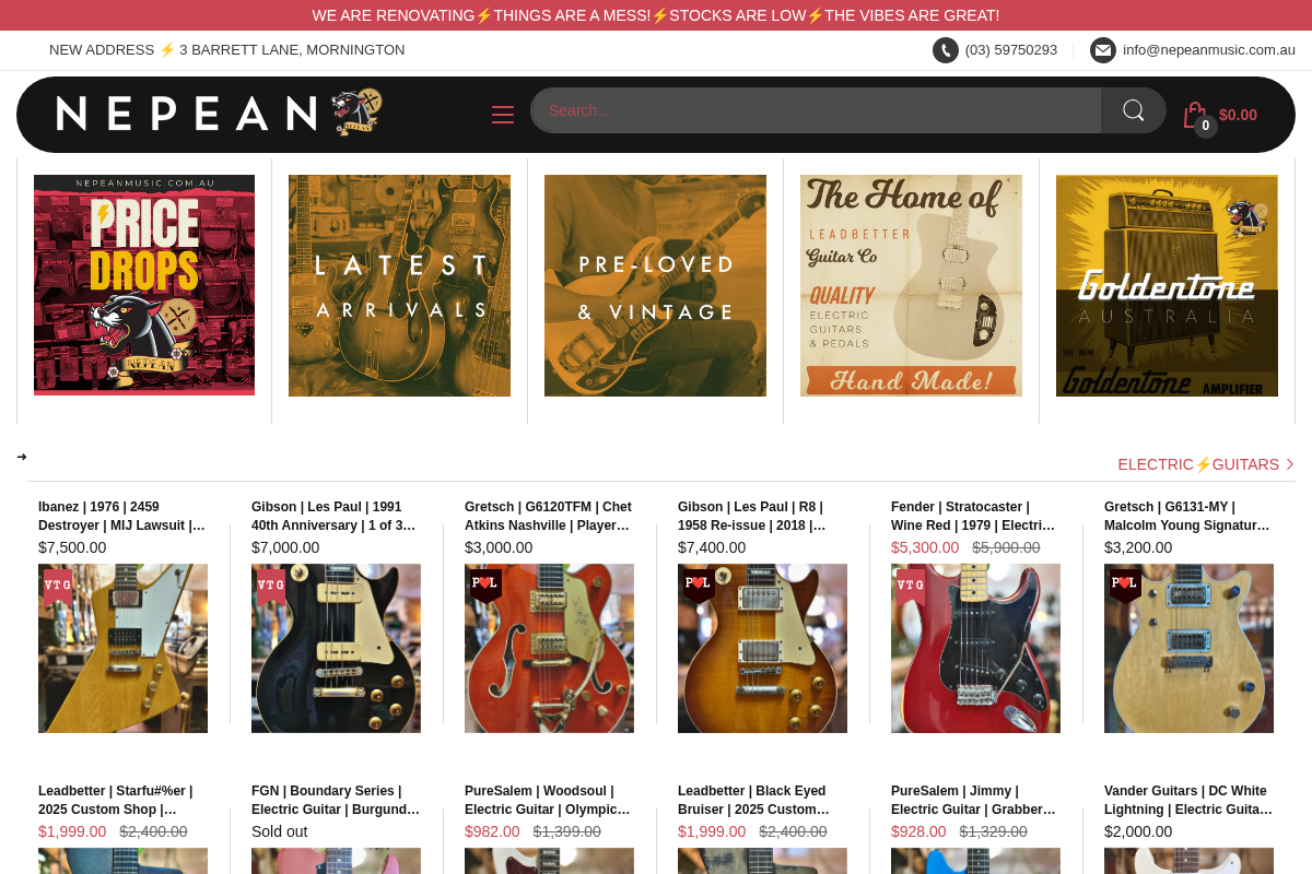 Nepean Music homepage screenshot