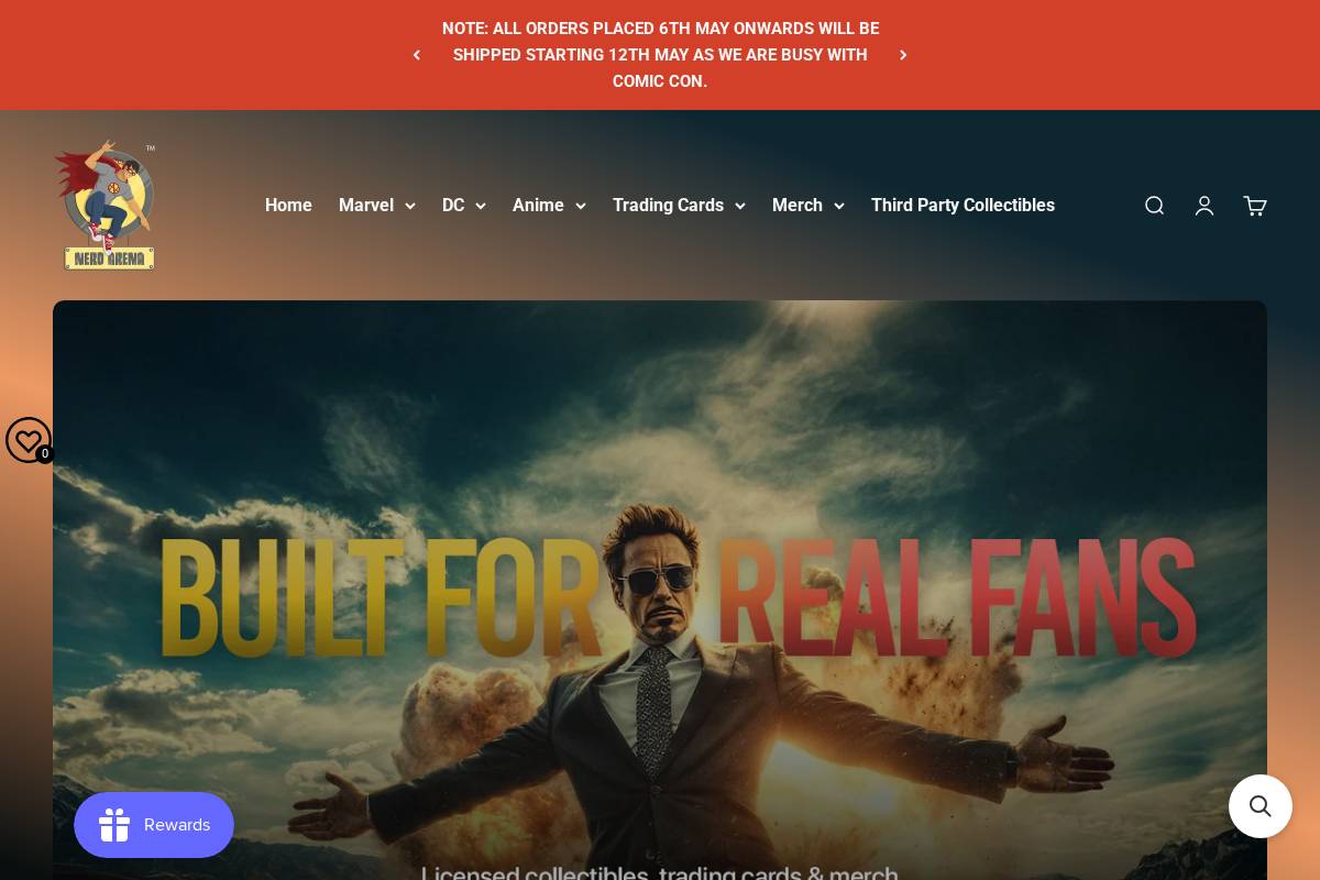 nerdarena.in homepage screenshot