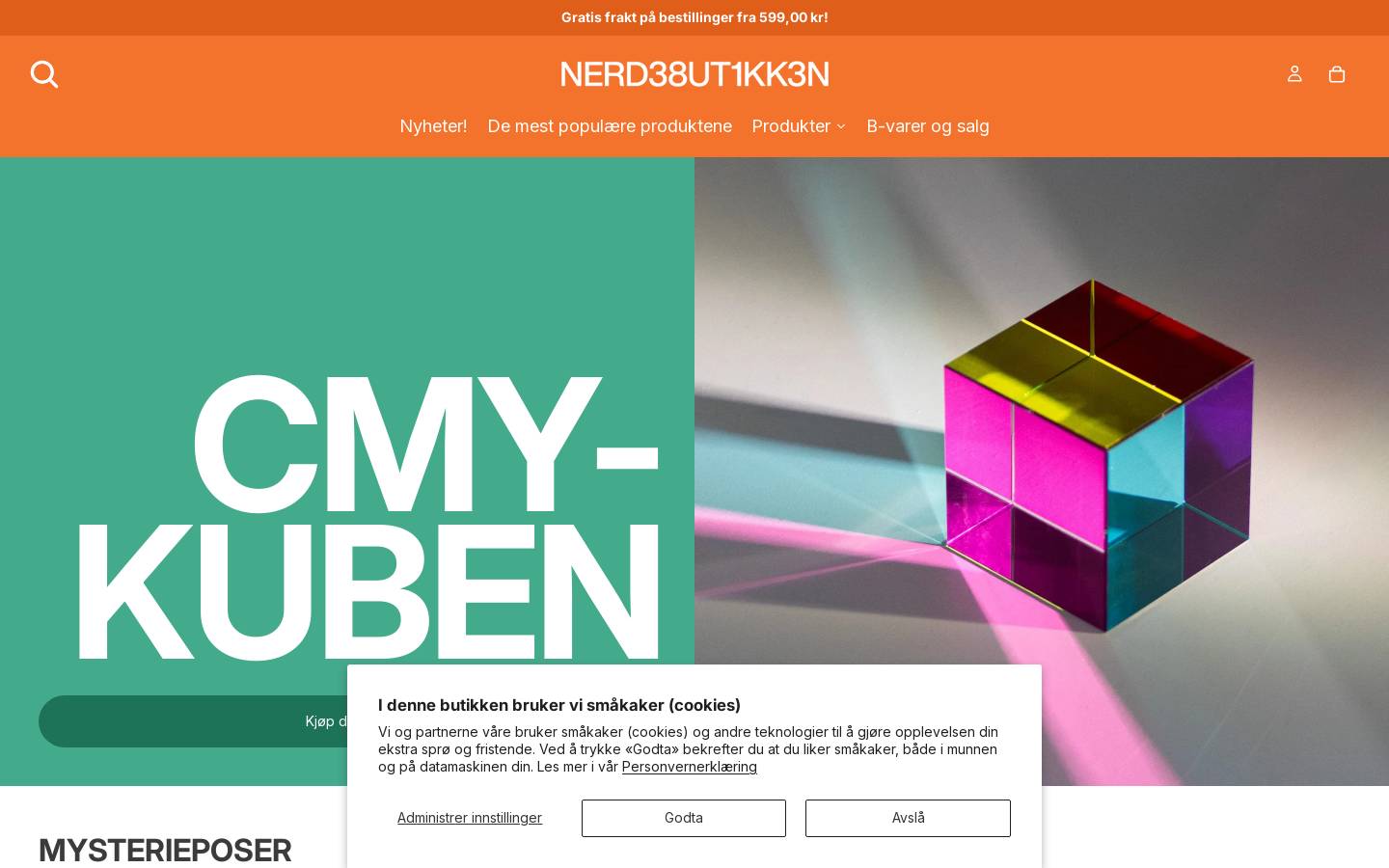 Nerdebutikken homepage screenshot