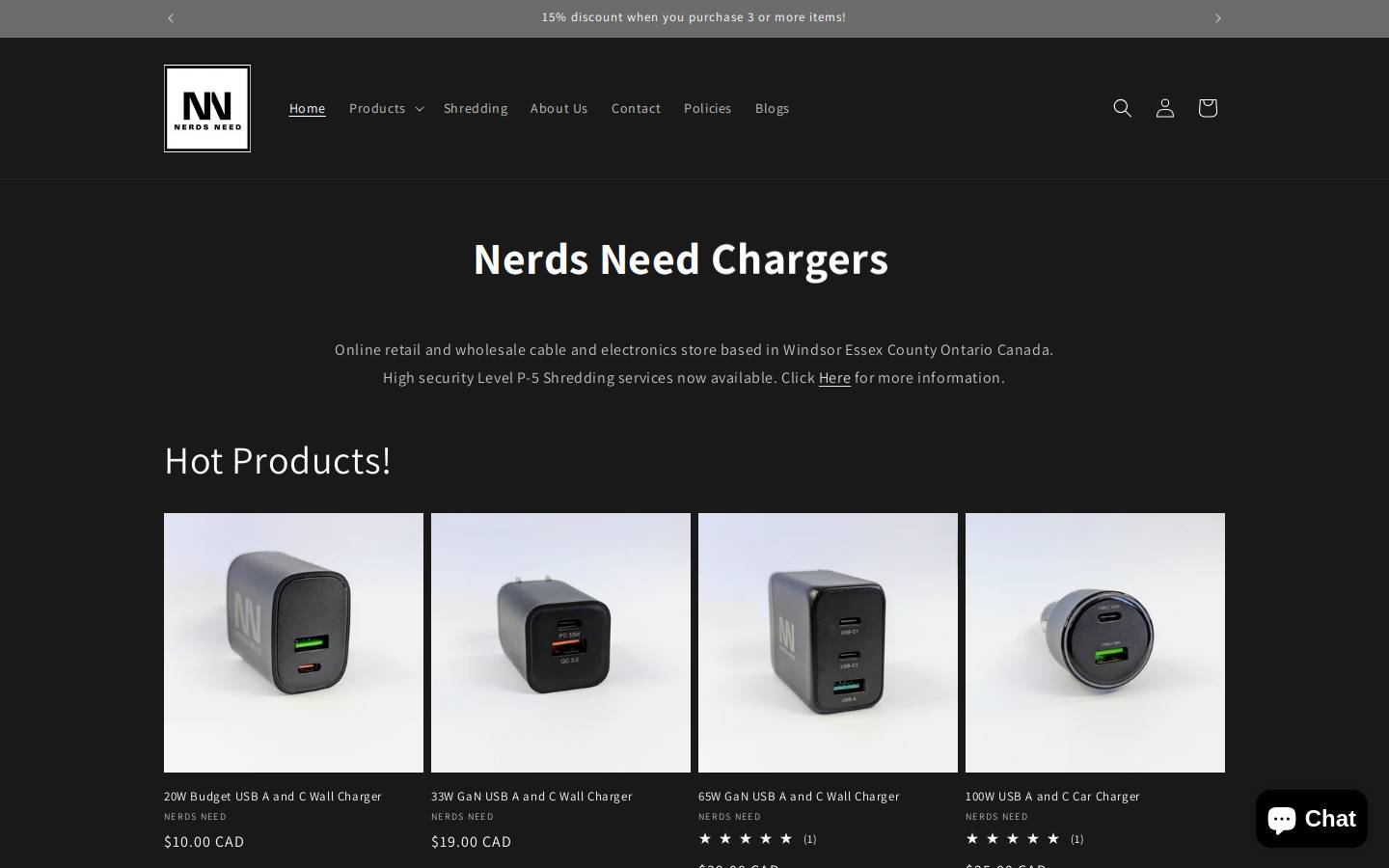 nerdsneed.com homepage screenshot