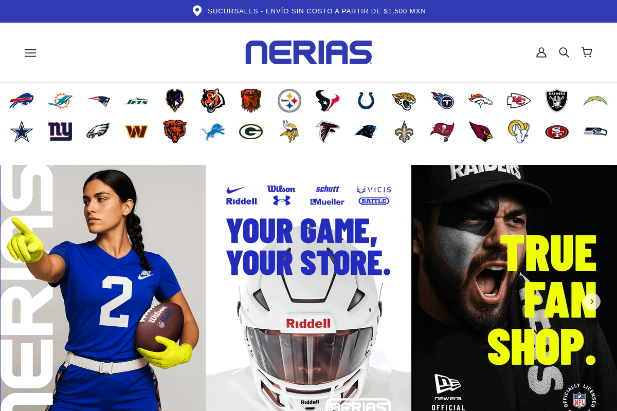 NERIAS DEPORTES homepage screenshot