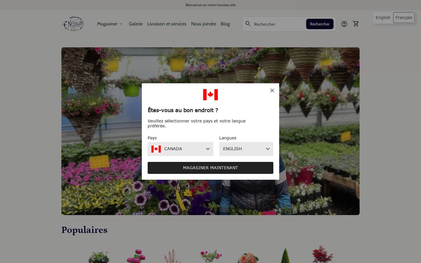 nesbittsgreenhouse.ca homepage screenshot