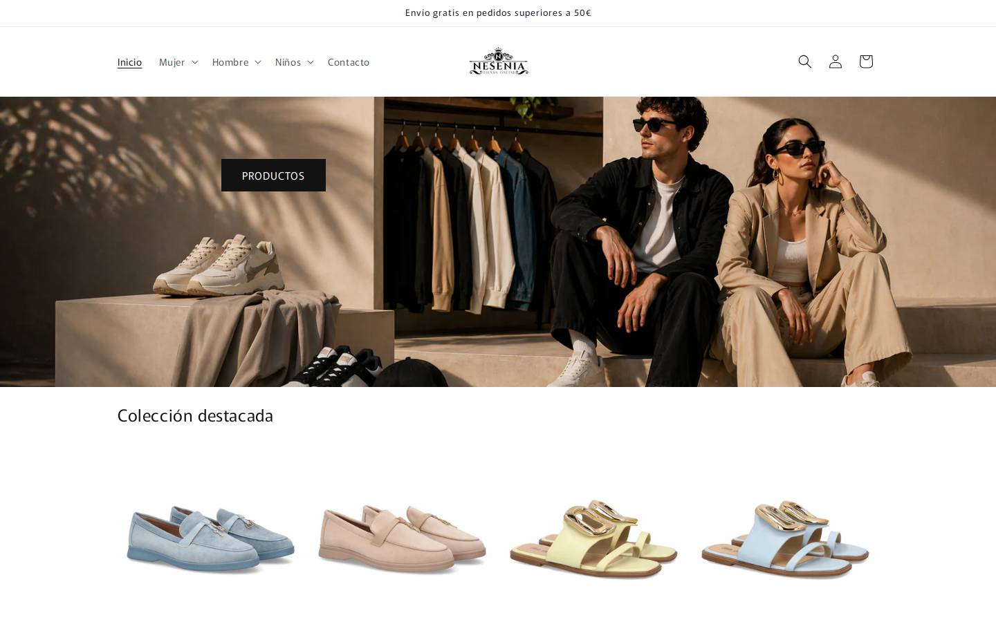 nesenia.com homepage screenshot