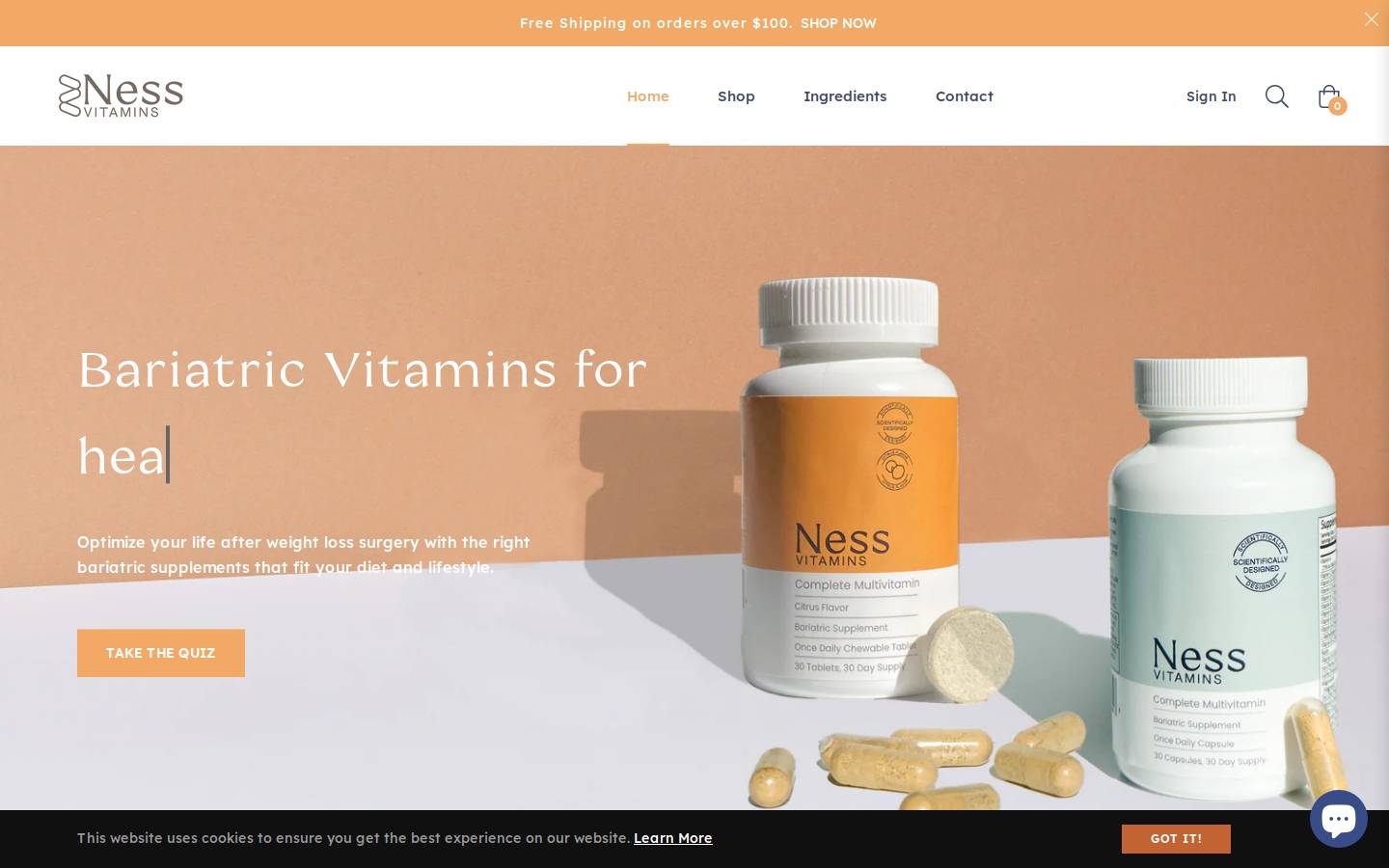 nessvitamins.com homepage screenshot