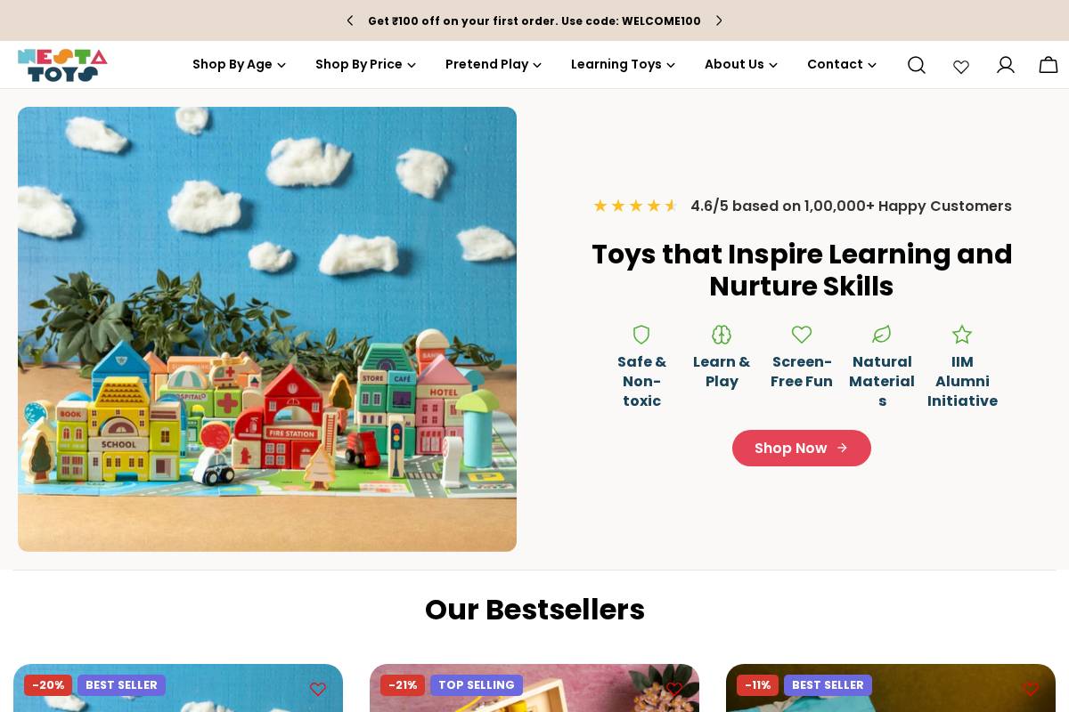 NESTA TOYS homepage screenshot