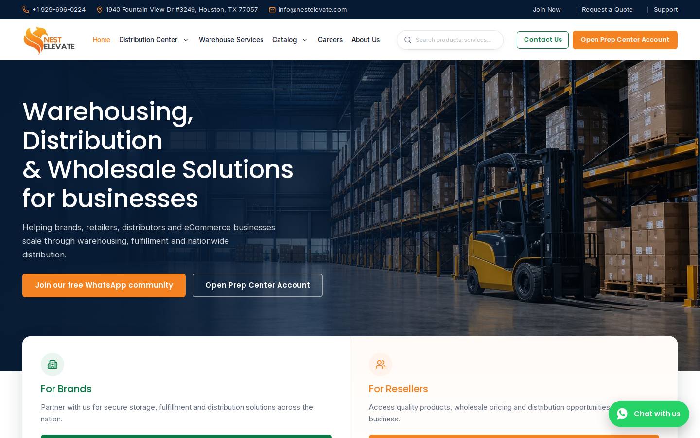 Nestelevate homepage screenshot