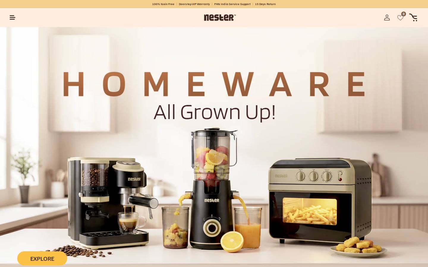 nesterstore.com homepage screenshot