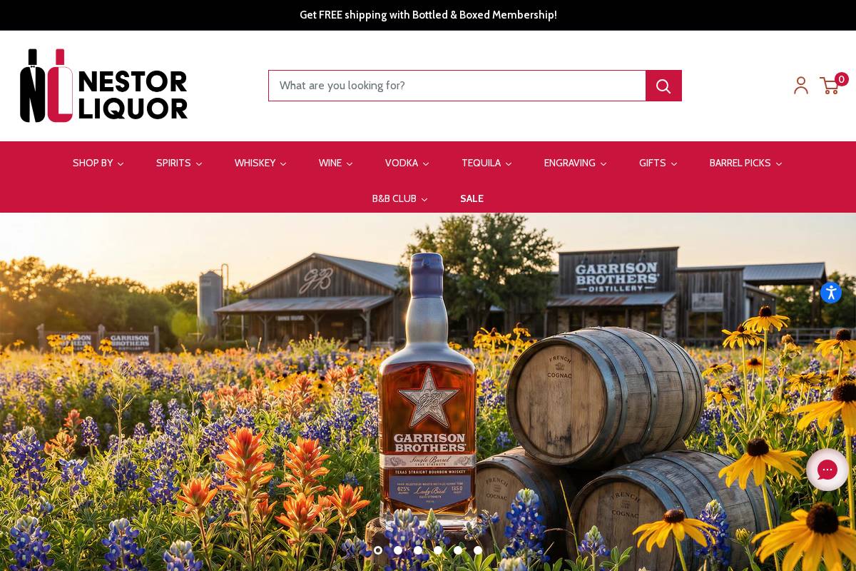 nestorliquor.com homepage screenshot