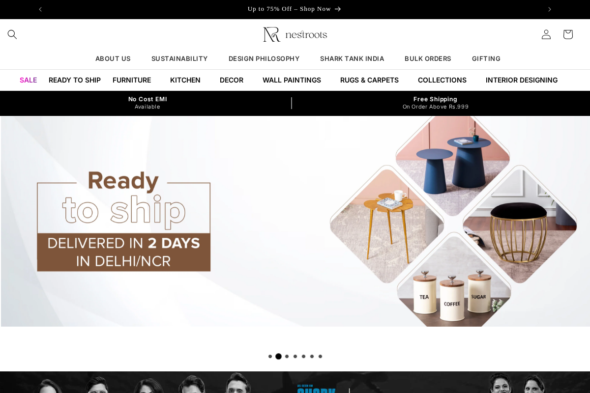 Nestroots homepage screenshot