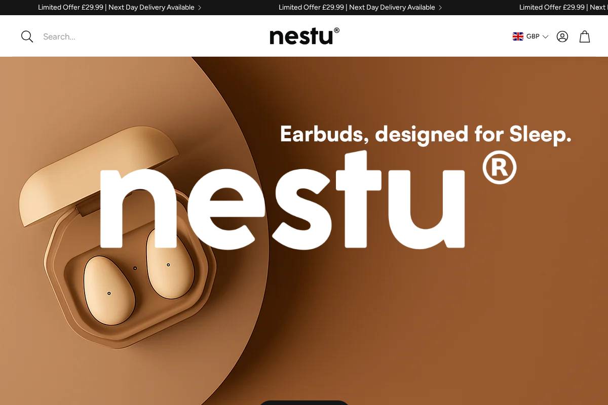Nestu homepage screenshot