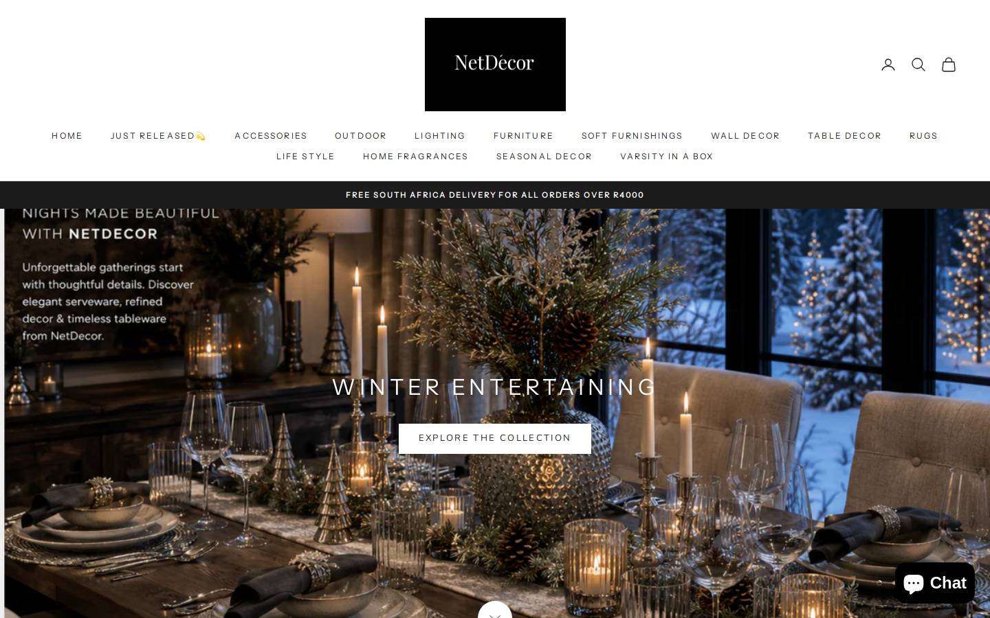 netdecor.co.za homepage screenshot