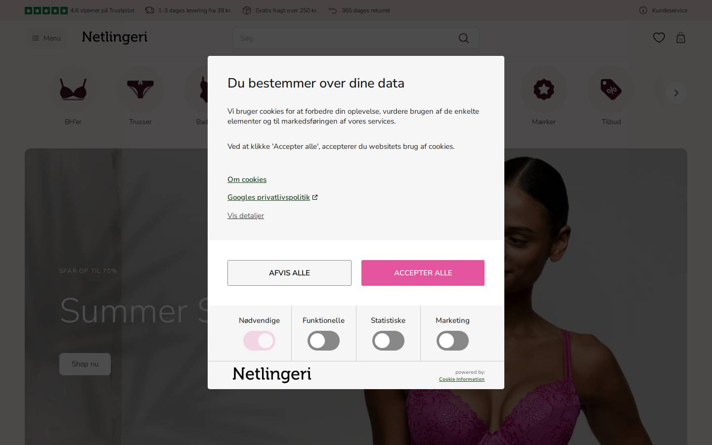 Netlingeri.dk homepage screenshot