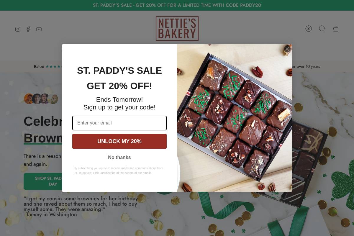 nettiescraftbrownies.com homepage screenshot