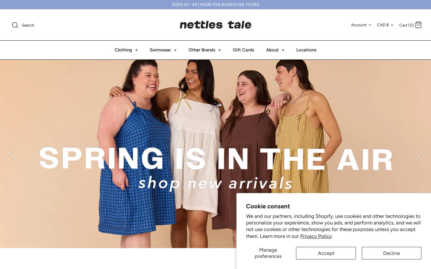 nettlestale.com homepage screenshot