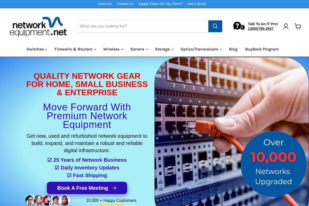 Networkequipment homepage screenshot