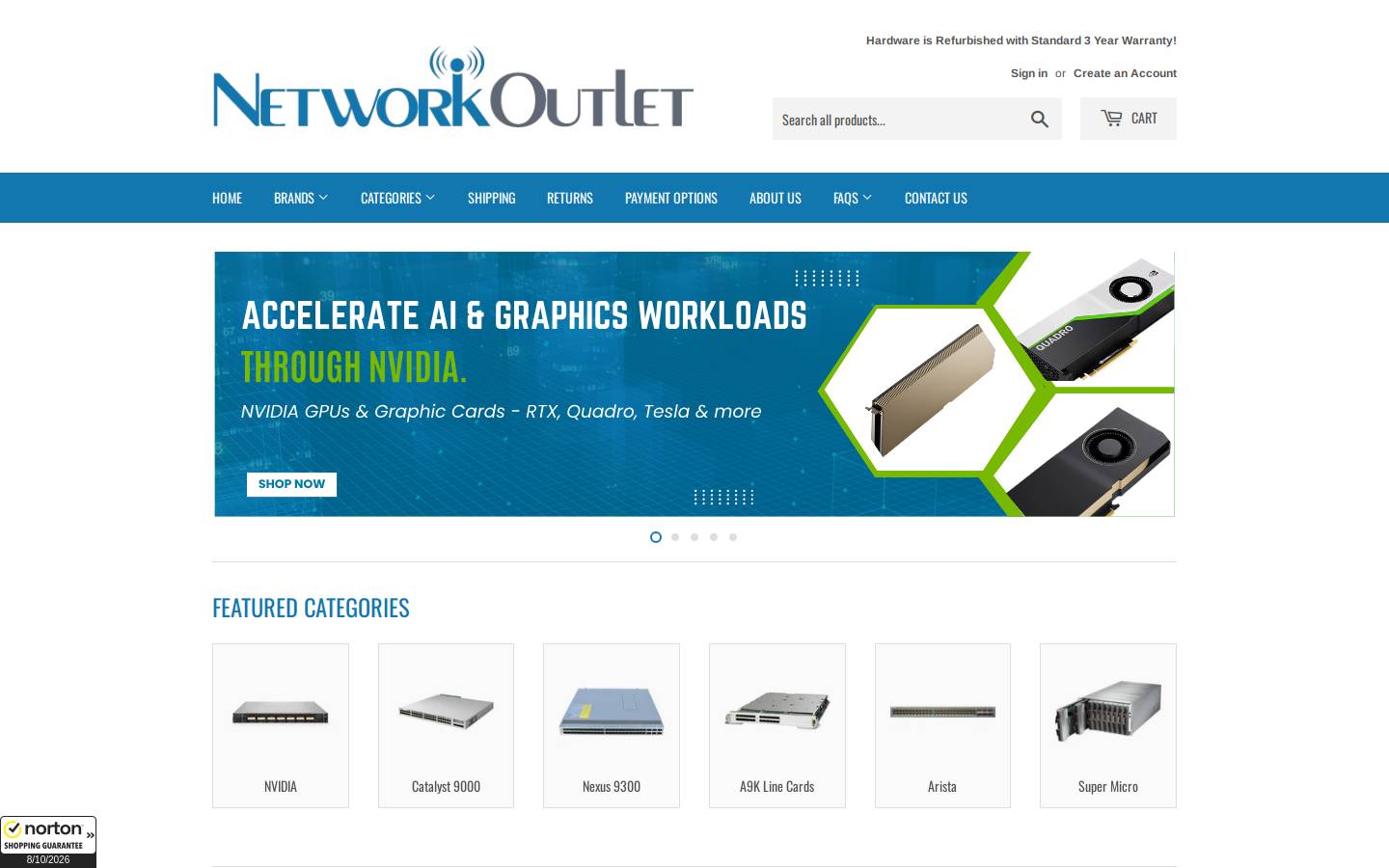 networkoutlet.com homepage screenshot