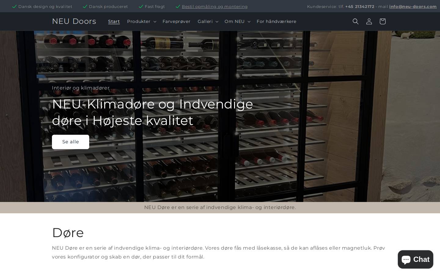 neu-doors.com homepage screenshot