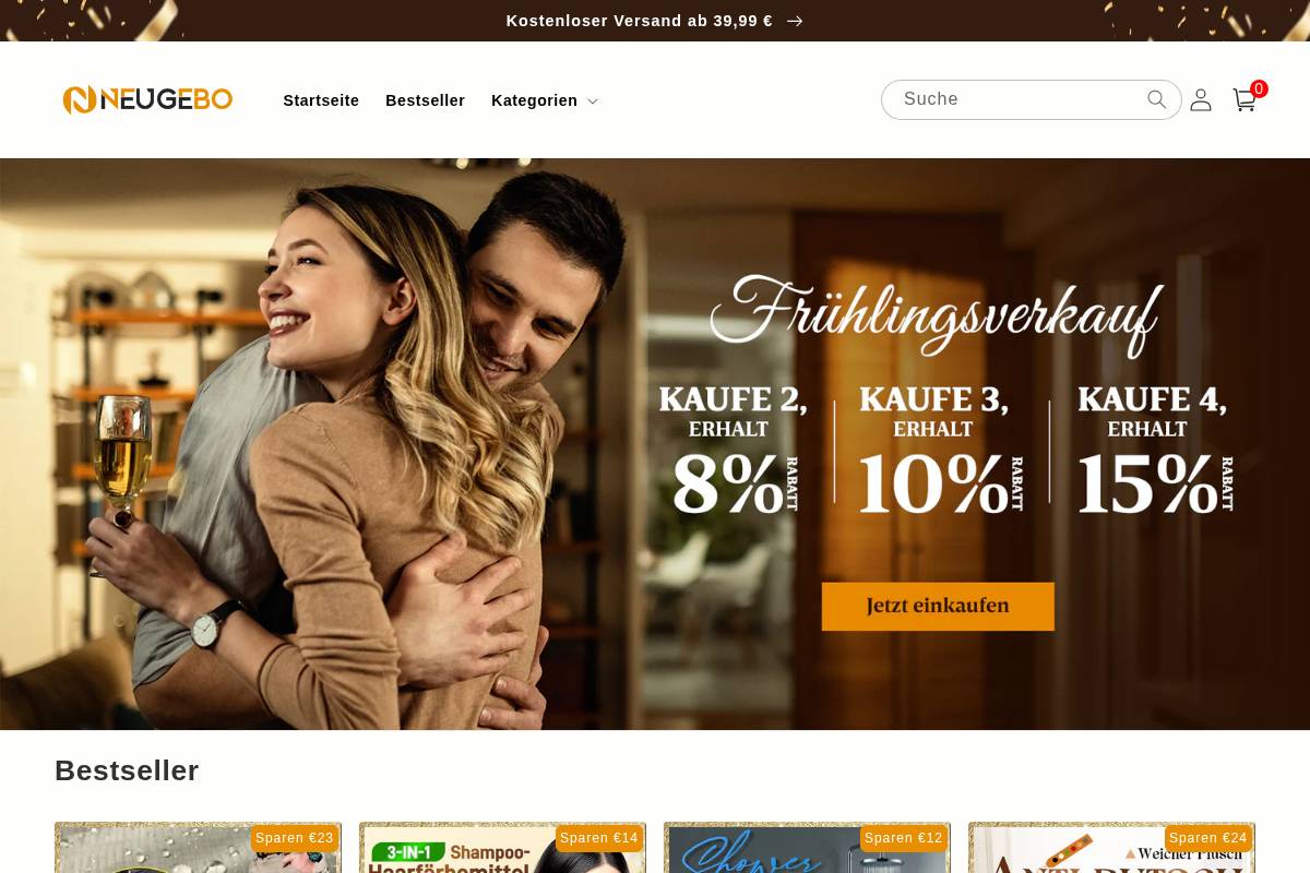 Neugebo homepage screenshot