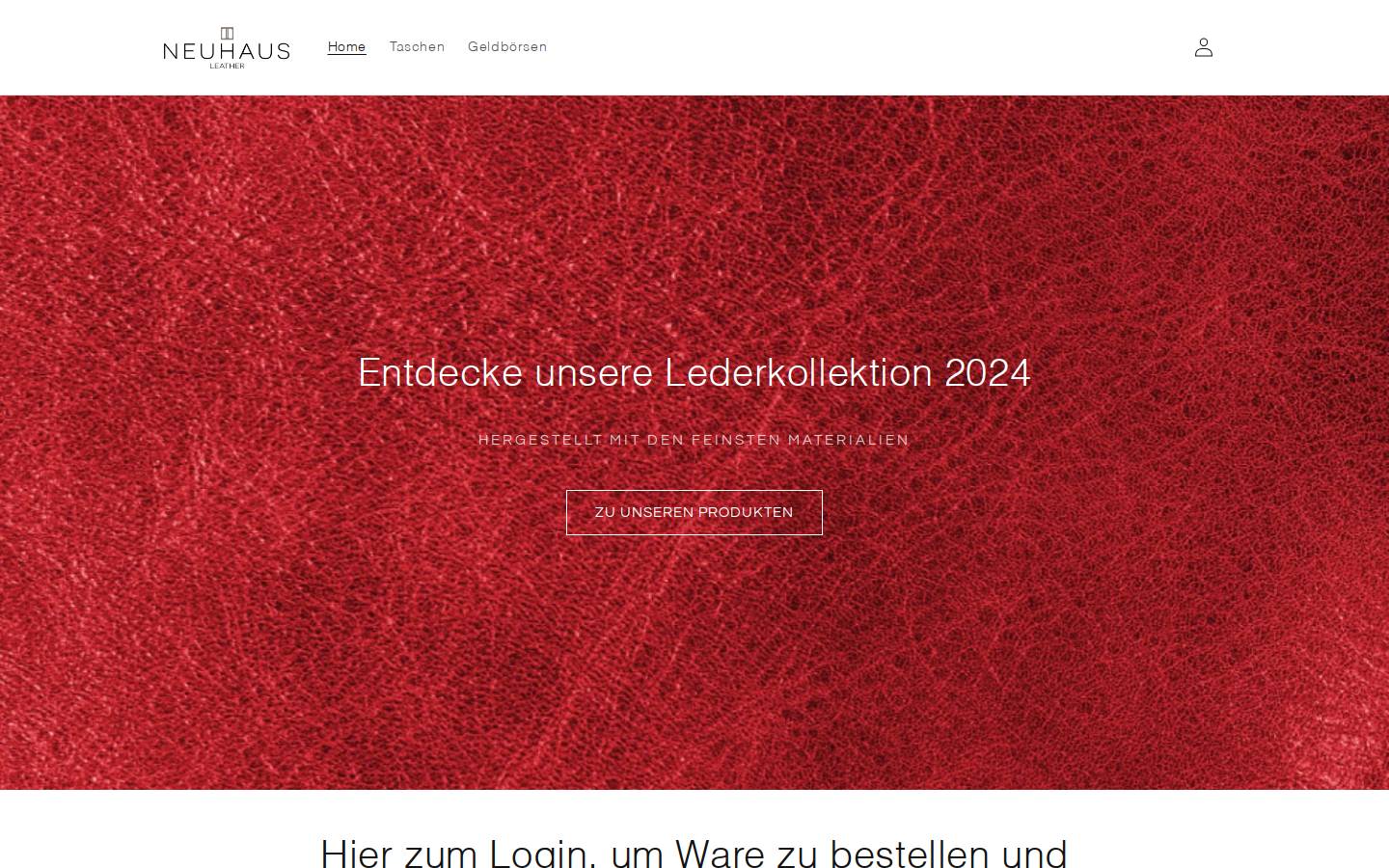 neuhaus-leather.com homepage screenshot
