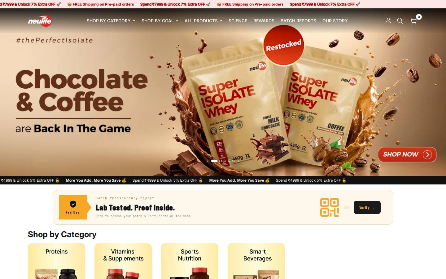 neulife.com homepage screenshot