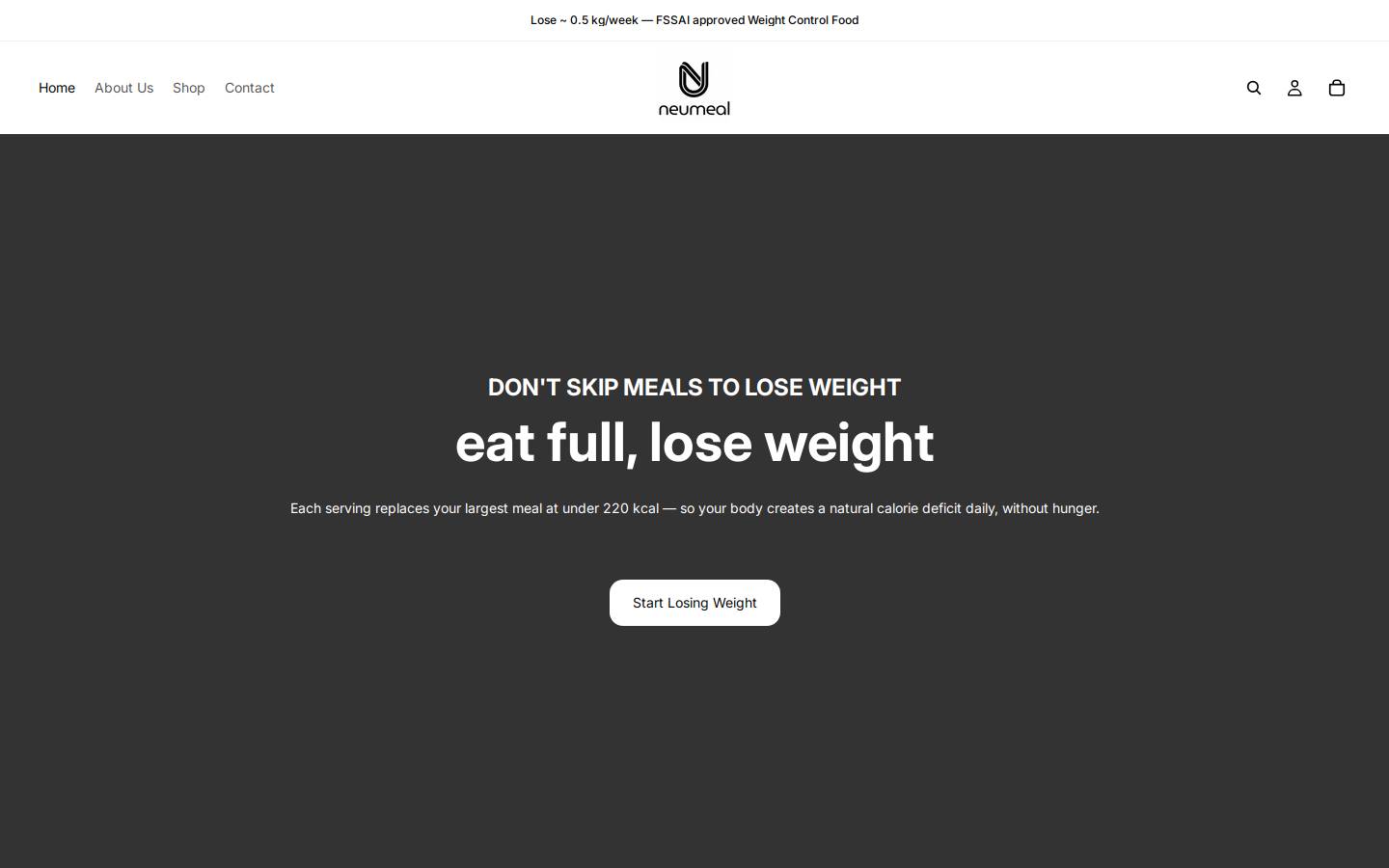 NeuMeal homepage screenshot