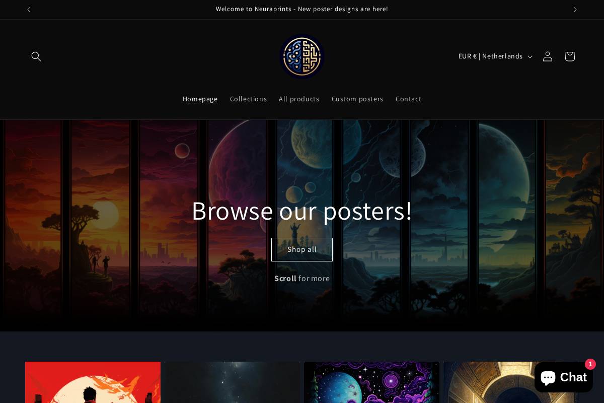 neuraprints.shop homepage screenshot
