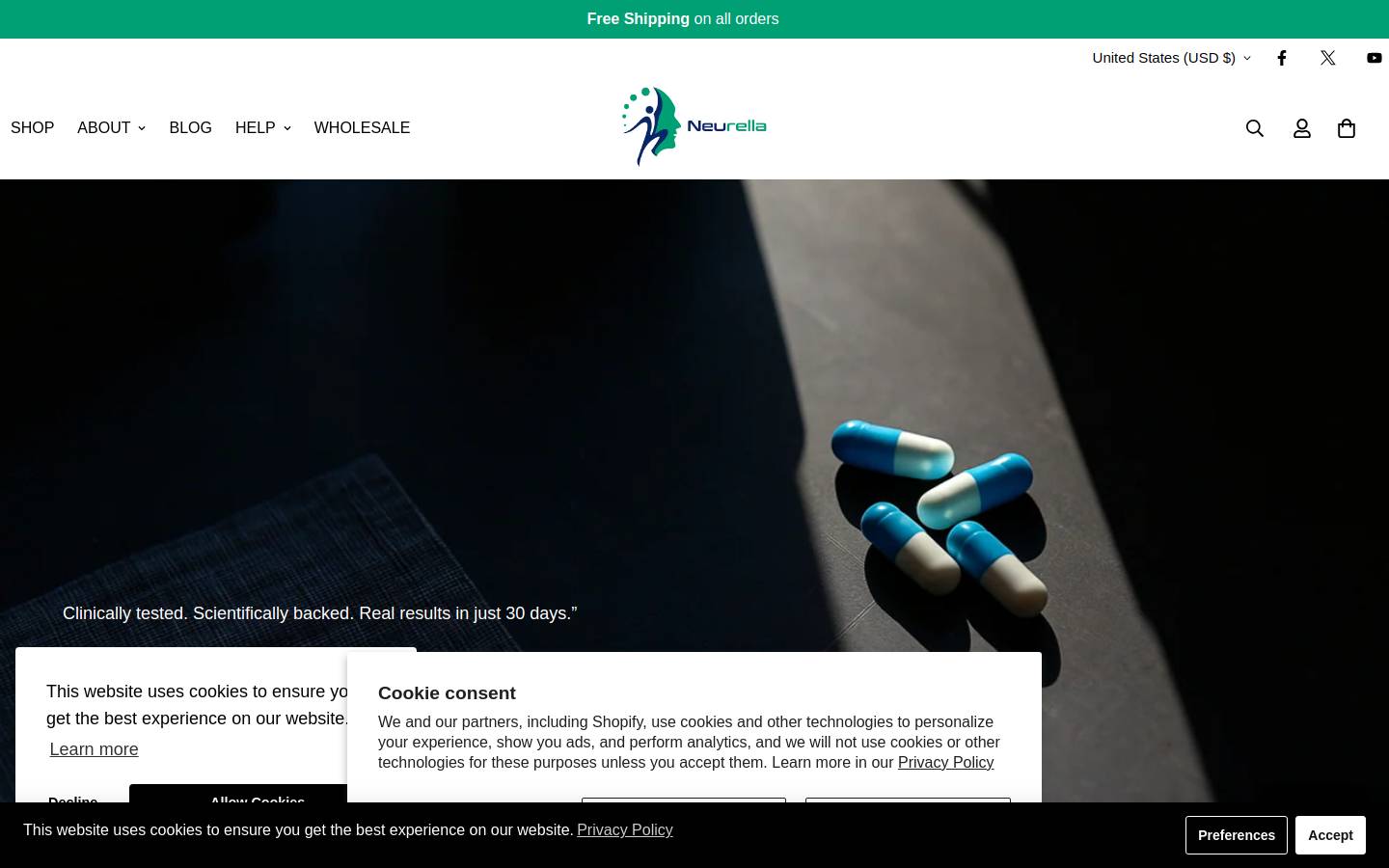 neurella.com homepage screenshot