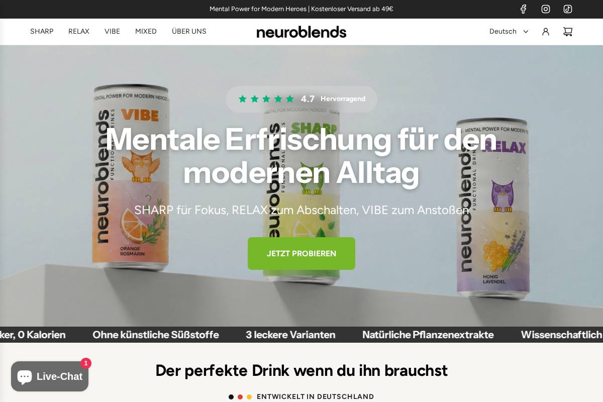 neuroblends.eu homepage screenshot