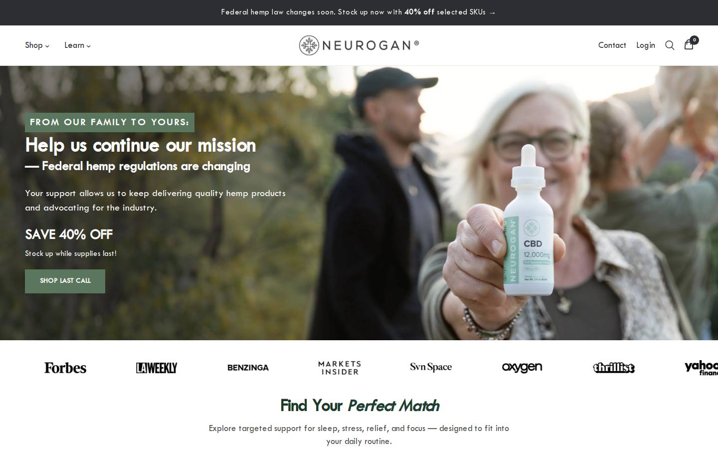 Neurogan homepage screenshot