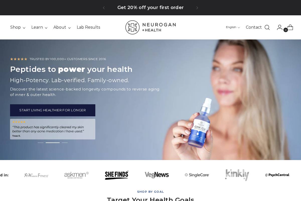 Neuroganhealth homepage screenshot