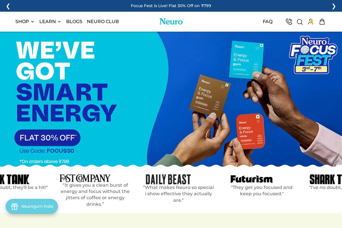neurogumindia.com homepage screenshot