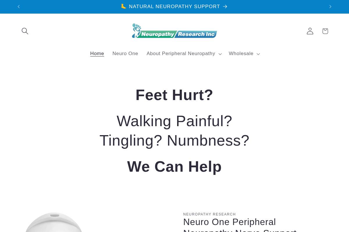 neuropathyresearch.com homepage screenshot