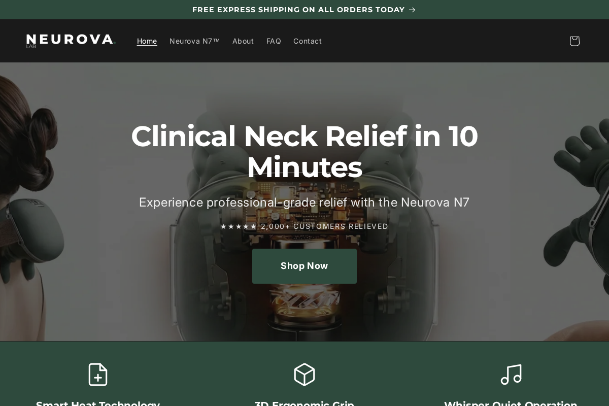 Neurova Lab homepage screenshot