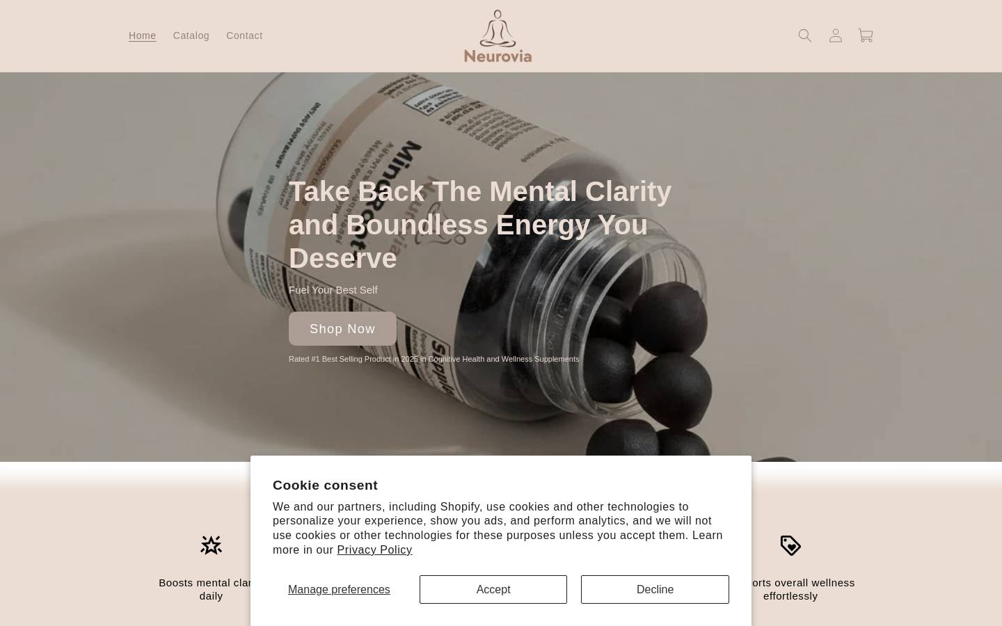 neuroviasupplements.com homepage screenshot