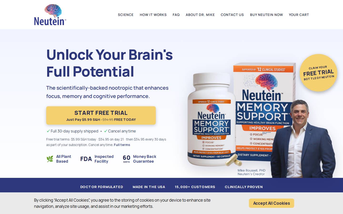 neutein.com homepage screenshot