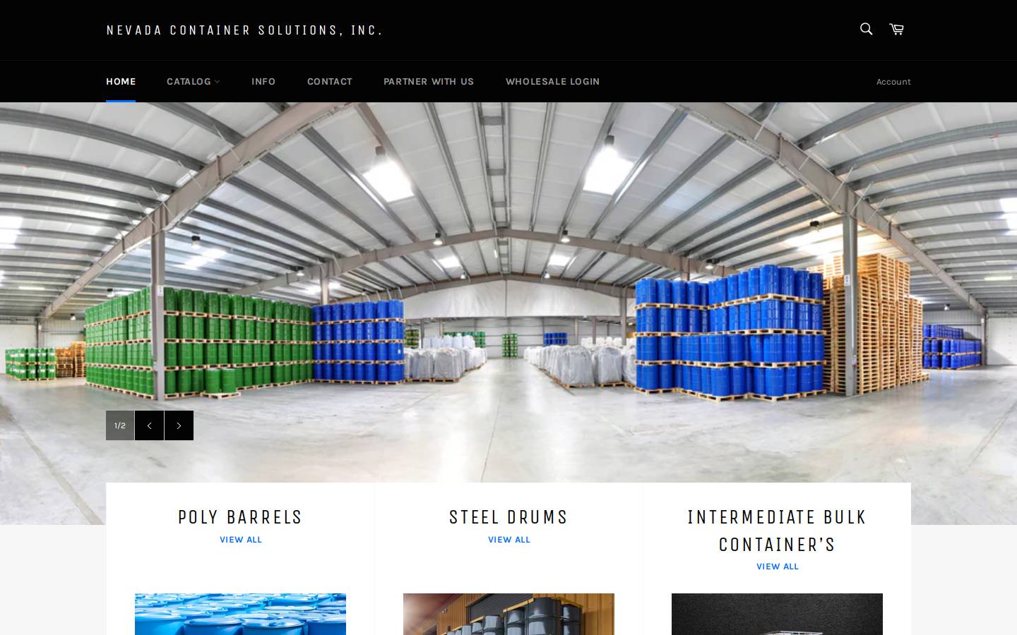 nevadacontainersupply.com homepage screenshot