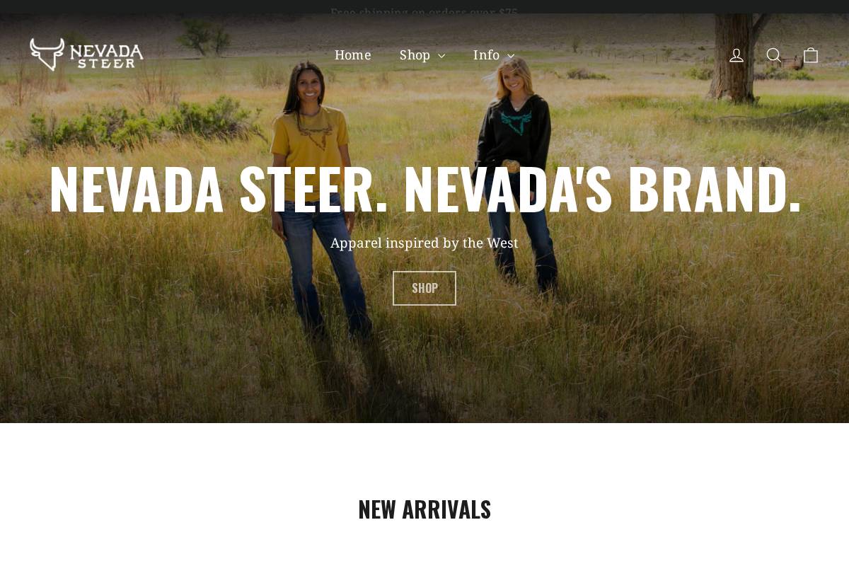 nevadasteer.com homepage screenshot